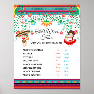 Fiesta Gender Reveal Old Ehefrauen Tales Board Poster