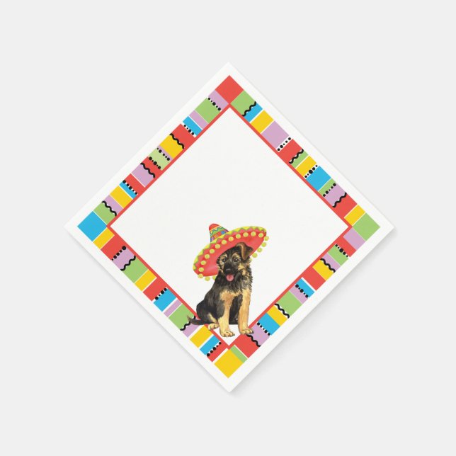 Fiesta German Shepherd Serviette (Ecke)