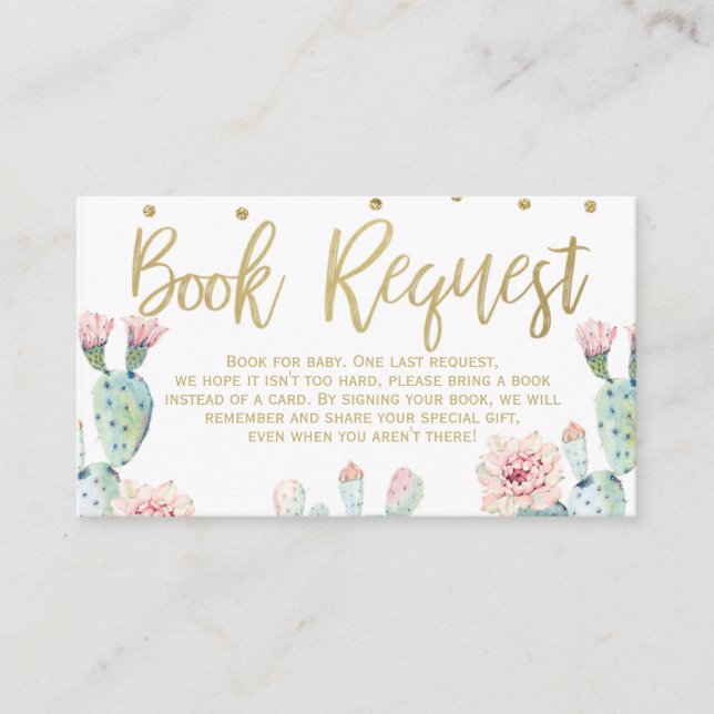 Fiesta Gold Calligraphy Book Request Card Beilage Begleitkarte (Vorderseite)