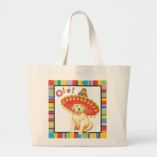 Fiesta Golden Retriever Jumbo Stoffbeutel (Vorne)