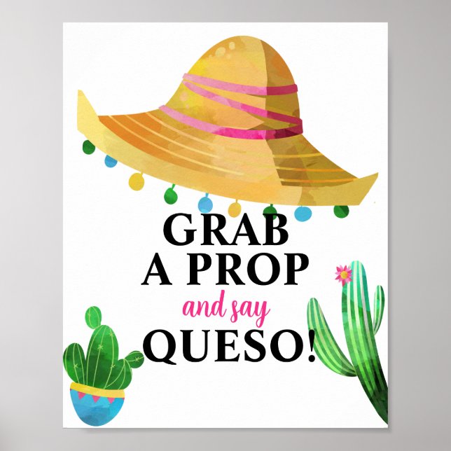 Fiesta Grab einen Prop und Say Queso Foto Stand Poster (Vorne)