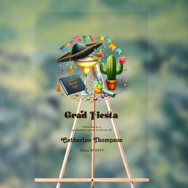 Fiesta Graduation Party Willkommen Acrylschild (Neutral)