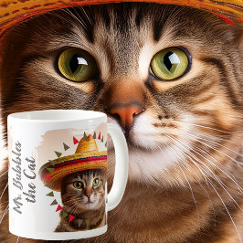 Fiesta grenzt um Ihr Funny Cat Foto an Kaffeetasse