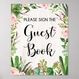 Fiesta Guest Book Sign Baby Dusche Brautparty Poster