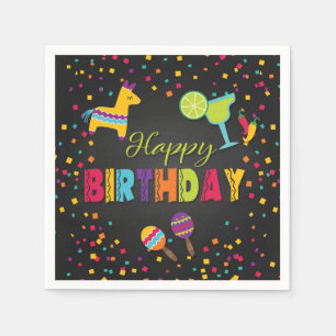 Fiesta Happy Birthday Napkins Serviette