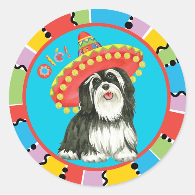 Fiesta Havanese Runder Aufkleber (Vorderseite)