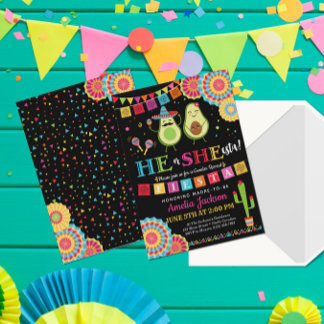 Fiesta He or She esta Invitation Mexican Einladung
