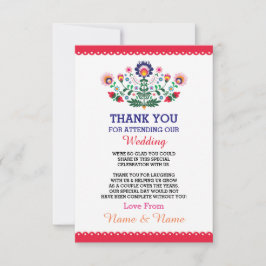 Fiesta-Hochzeit danken Ihnen, roten Mexikaner Dankeskarte