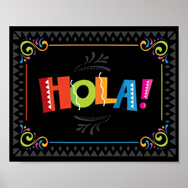 Fiesta HOLA Party Signa Print Poster (Vorne)