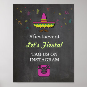 Fiesta Instagram Schild Foto Paar Dusche Party