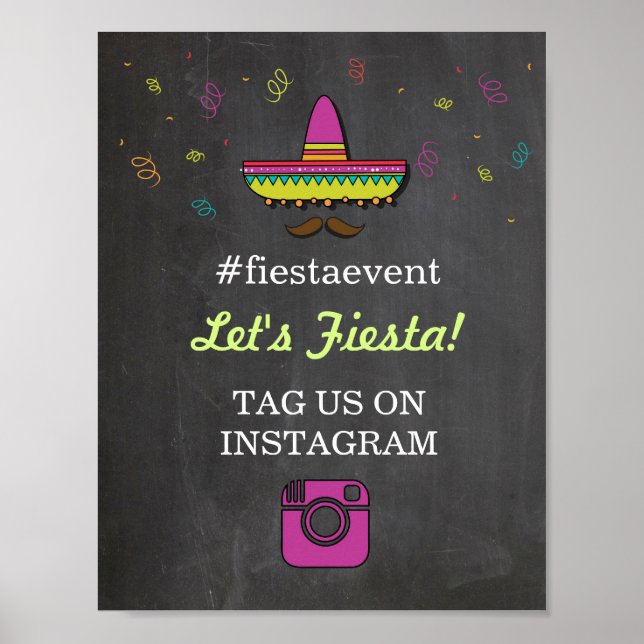 Fiesta Instagram Sign Foto Couple's Shower Party Poster (Vorne)