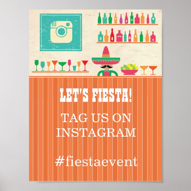Fiesta Instagram Sign Party Foto Hochzeitsveransta Poster (Vorne)