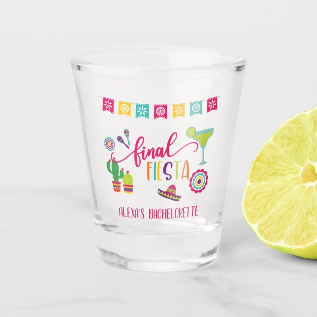 Fiesta Junggeselinnen-Abschied Shot Glass Schnapsglas (Vorderseite)