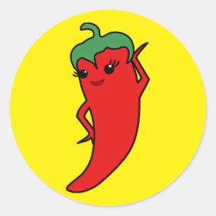 Fiesta-Junggesellinnenabschied Kawaii Roter Heißer Runder Aufkleber