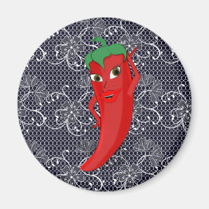 Fiesta-Junggesellinnenabschied mit roter scharfer Magnet