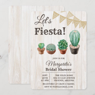 Fiesta Kactus Hochzeitsdusche Einladung