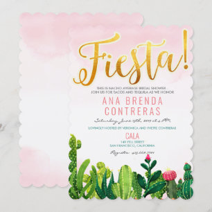 Fiesta Kaktus Hochzeitsdusche Einladung