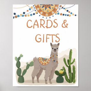 Fiesta Kaktus Lama Baby Shower Poster