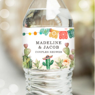 Fiesta Kaktus Mexikanischer Aquarell Sukkulenter D Wasserflaschenetikett