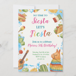 Fiesta Keine Zeit für Siesta mexican Geburtstag Einladung