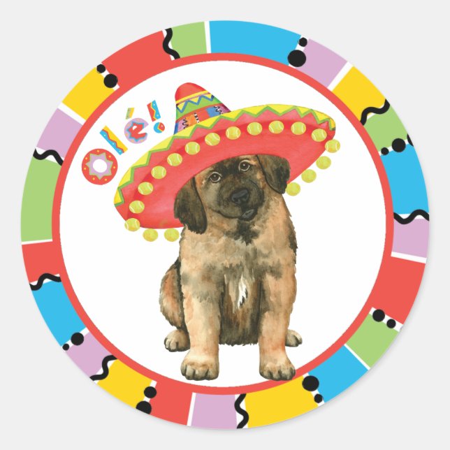 Fiesta Leonberger Runder Aufkleber (Vorderseite)