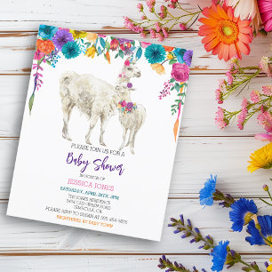 Fiesta-Llama-Baby-Shower-Kostenrahmen-Einladung