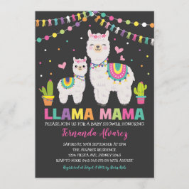Fiesta Llama Girl Babydusche / Cactus Alpaca Einladung