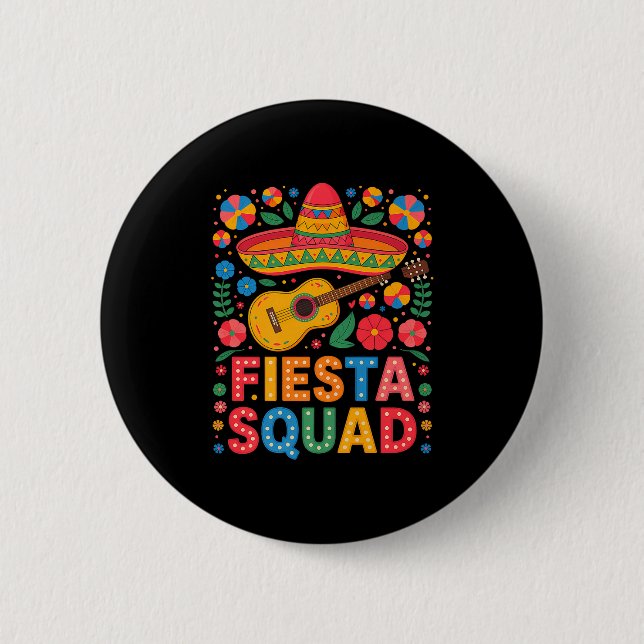 Fiesta-Mannschaft Cinco De Mayo Lasst uns Fiesta M Button (Vorderseite)
