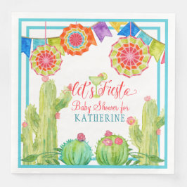 Fiesta Margarita Boy Baby Shower Cactus Pennants Serviette