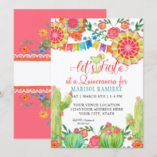 Fiesta Margarita Cactus 15. Geburtstag Quinceanera Einladung
