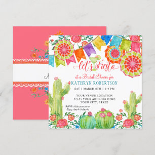 Fiesta Margarita Cactus Brautparty Girl Pennant Einladung