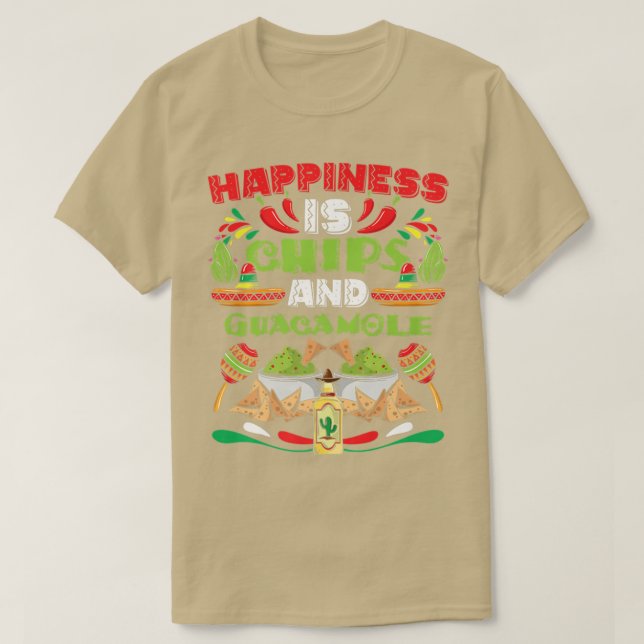 Fiesta Meico Meican Cinco de Mayo Chips und Avocad T-Shirt (Design vorne)