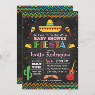 Fiesta Mexican Baby Shower Chalk Einladung