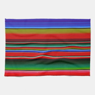 Fiesta Mexican Blanket Serape Streifen Blue Geschirrtuch