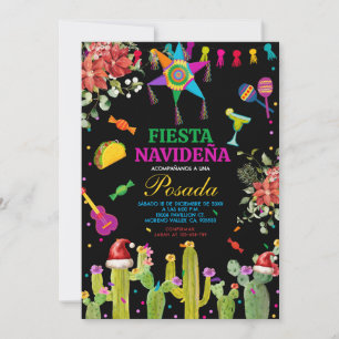 Fiesta Mexican Cactus Navideña Posada Weihnachten Einladung