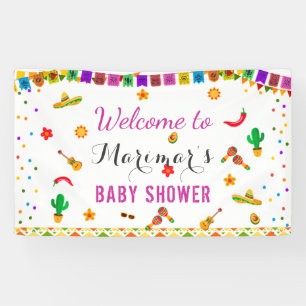 Fiesta Mexican Culture Cactus Baby Shower Hintergr Banner