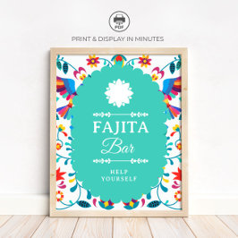 Fiesta Mexican Fajita Bar Bridal Shower Sign Poster