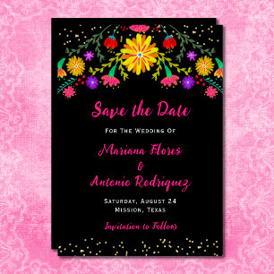 Fiesta Mexican Floral Save The Date