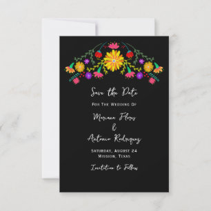 Fiesta Mexican Floral Terminankündigung Save The Date