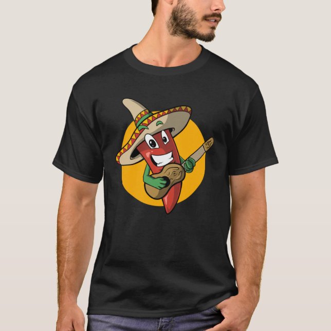 Fiesta Mexican Guitarists Chili Chili Guitarist T-Shirt (Vorderseite)