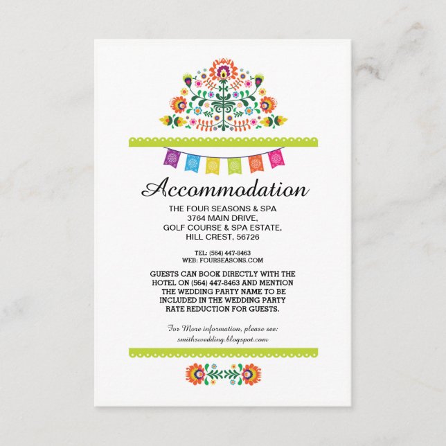 Fiesta Mexican Limon Accommodation Wedding Cards Begleitkarte (Vorderseite)
