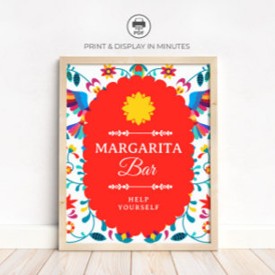 Fiesta Mexican Margarita Bar Brautparty-Schild Poster