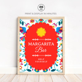 Fiesta Mexican Margarita Bar Bridal Shower Sign Poster