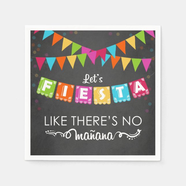 Fiesta Mexican Paper Napkin Party Mañana Geburtsta Serviette (Vorderseite)