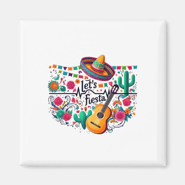 Fiesta Mexican Party Celebration Heartbeat Magnet (Vorne)