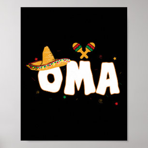 Fiesta Mexican Party Cinco De Mayo Oma Grandma Poster