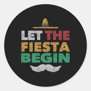 Fiesta Mexican Party Funny Cinco De Mayo Runder Aufkleber