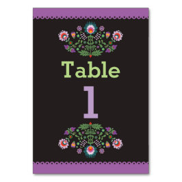 Fiesta Mexican Pattern Table Lila Number Wedding Tischnummer
