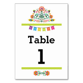 Fiesta Mexican Pattern Table Limon Number Wedding Tischnummer