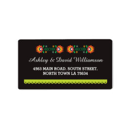 Fiesta Mexican Print Wedding Label Adressaufkleber